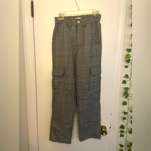 Pacific Sun plaid cargo dress pants dark grey/black XS